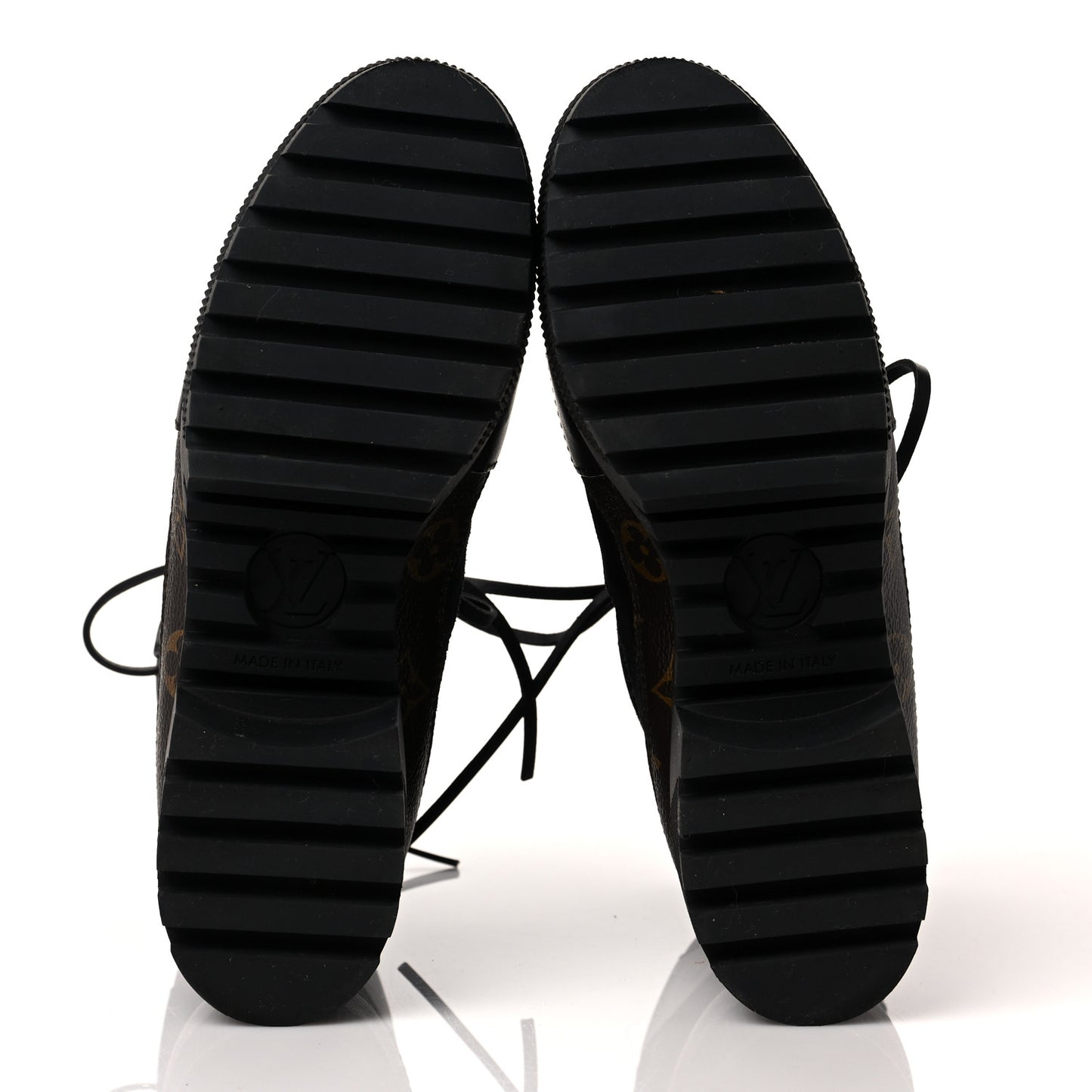 Suede Calfskin Monogram Laureate Platform Desert Boots 38 Black
