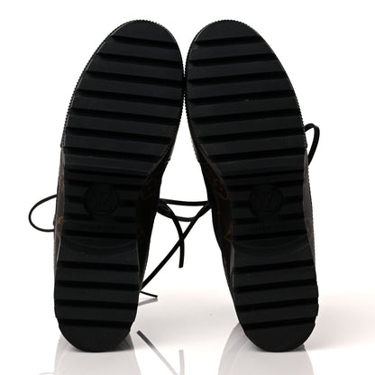Louis Vuitton Suede Calfskin Monogram Laureate Platform Desert Boots 38 Black 6 of 8