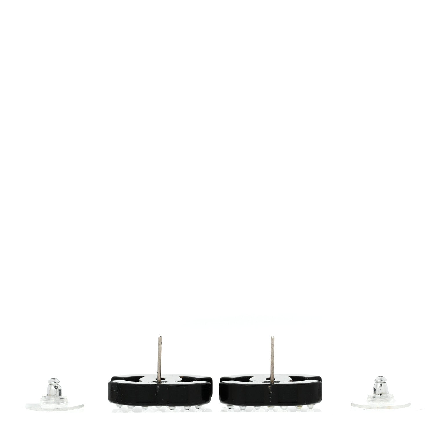 Chanel Resin Pearl CC Earrings Black Pink 3 of 4