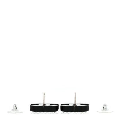 Chanel Resin Pearl CC Earrings Black Pink 3 of 4