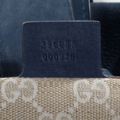 Gucci Nubuck Large Soft Stirrup Shoulder Bag Navy 6 of 7