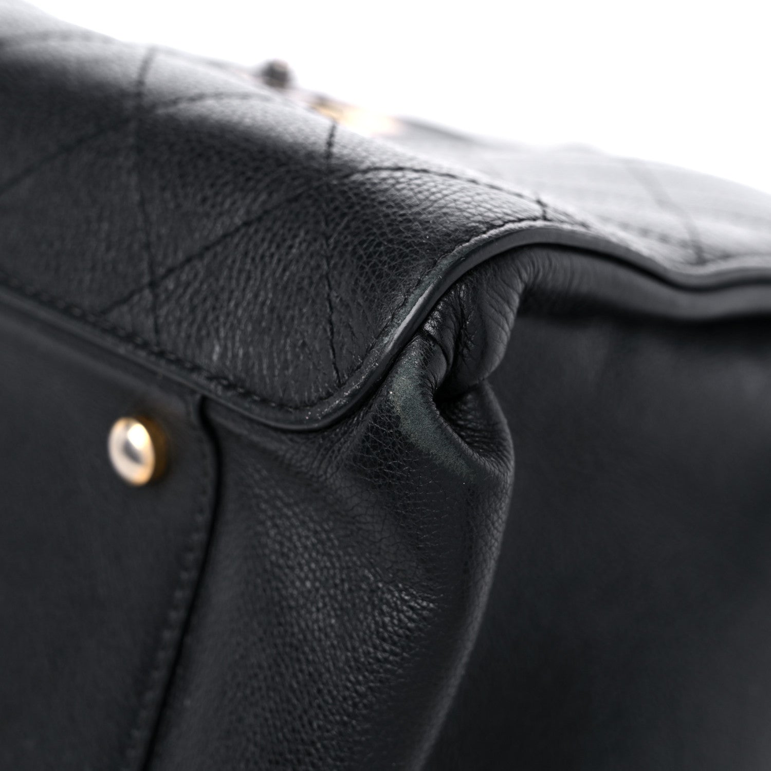 Chanel Calfskin Stitched Large Straight Lines Shopping Tote Black 10 of 18