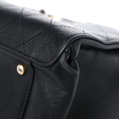 Chanel Calfskin Stitched Large Straight Lines Shopping Tote Black 10 of 18