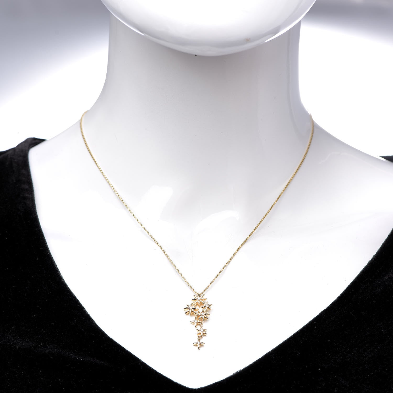 David Yurman 18K Yellow Gold Diamond Starburst Constellation Drop Necklace 2 of 5