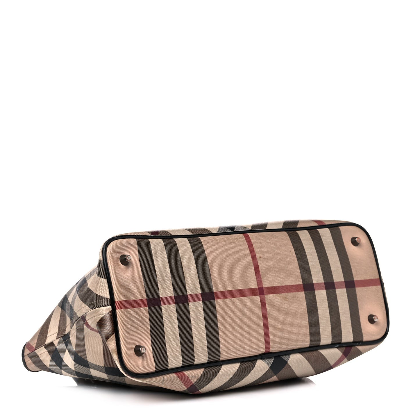 Nova Check Patent Trim Shopper Tote Black