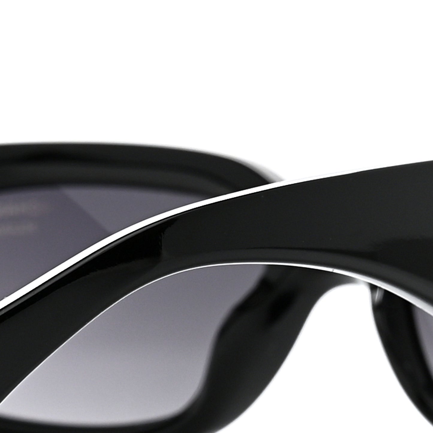 Acetate Glass Pearl Polarized Oval Sunglasses 5544 Black