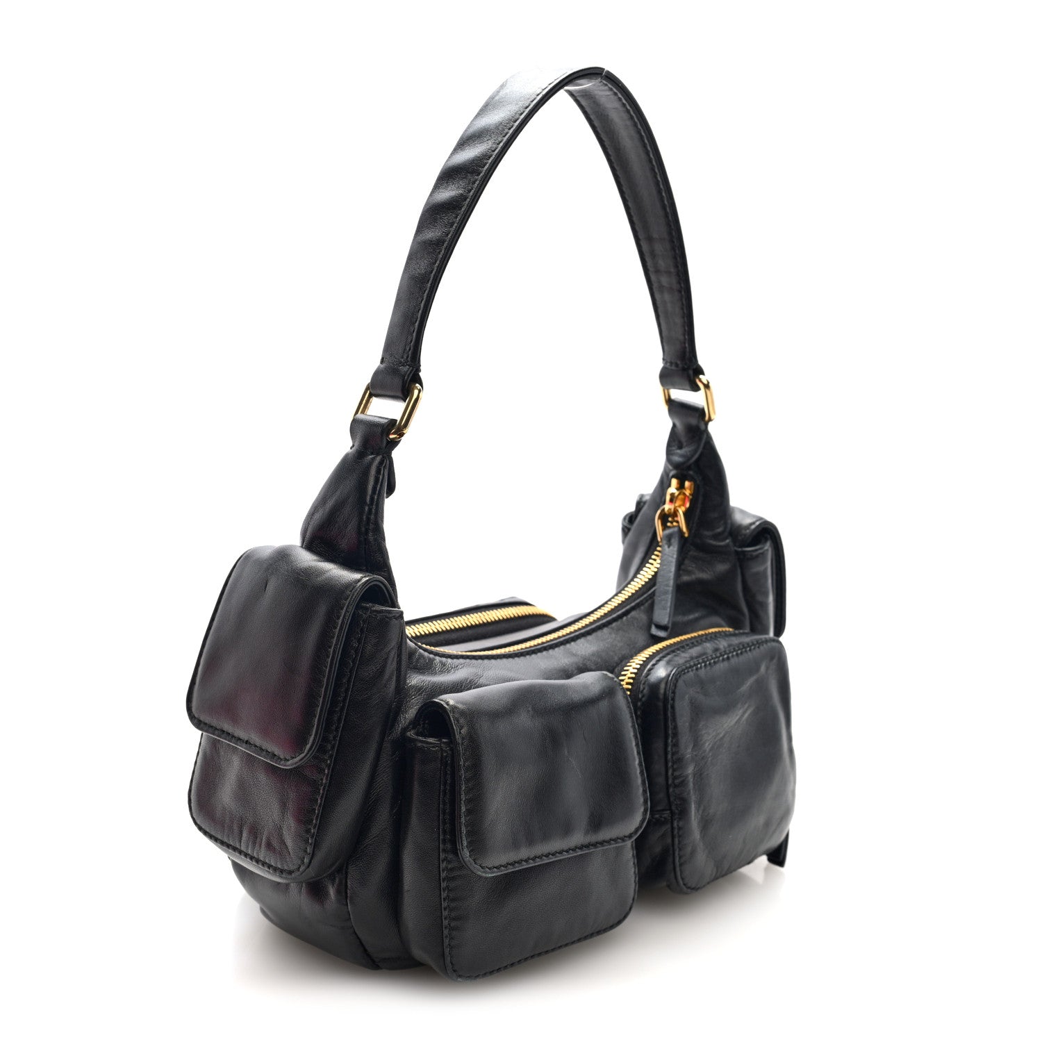 Miu Miu Nappa Multi Pocket Hobo Black 3 of 9