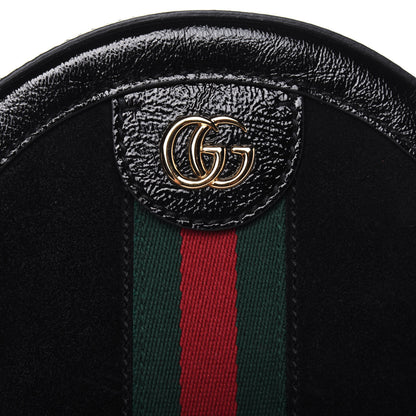 Gucci Suede Patent Web Mini Ophidia Round Shoulder Bag Black 12 of 12