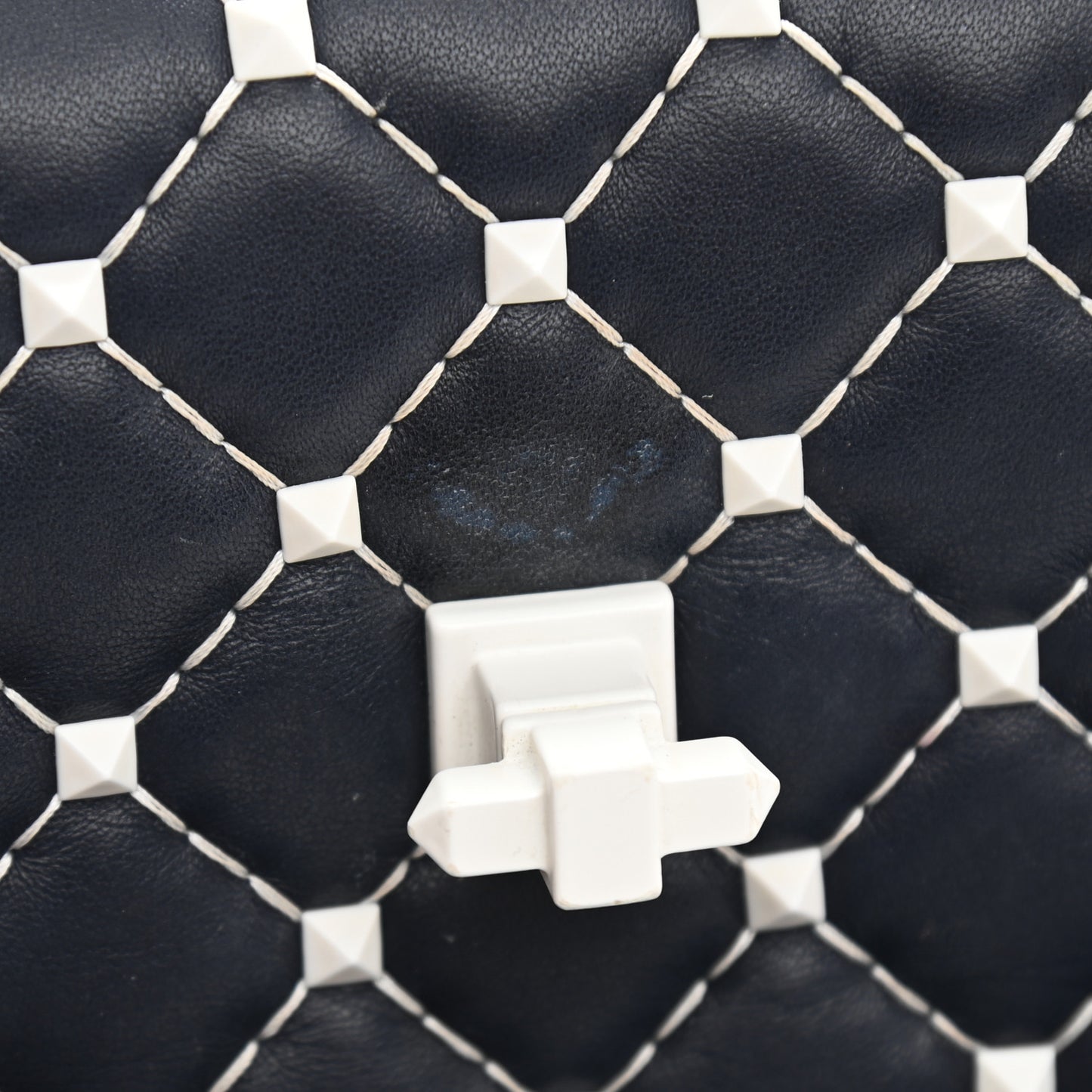 Lambskin Free Rockstud Spike Wallet On Chain Marine