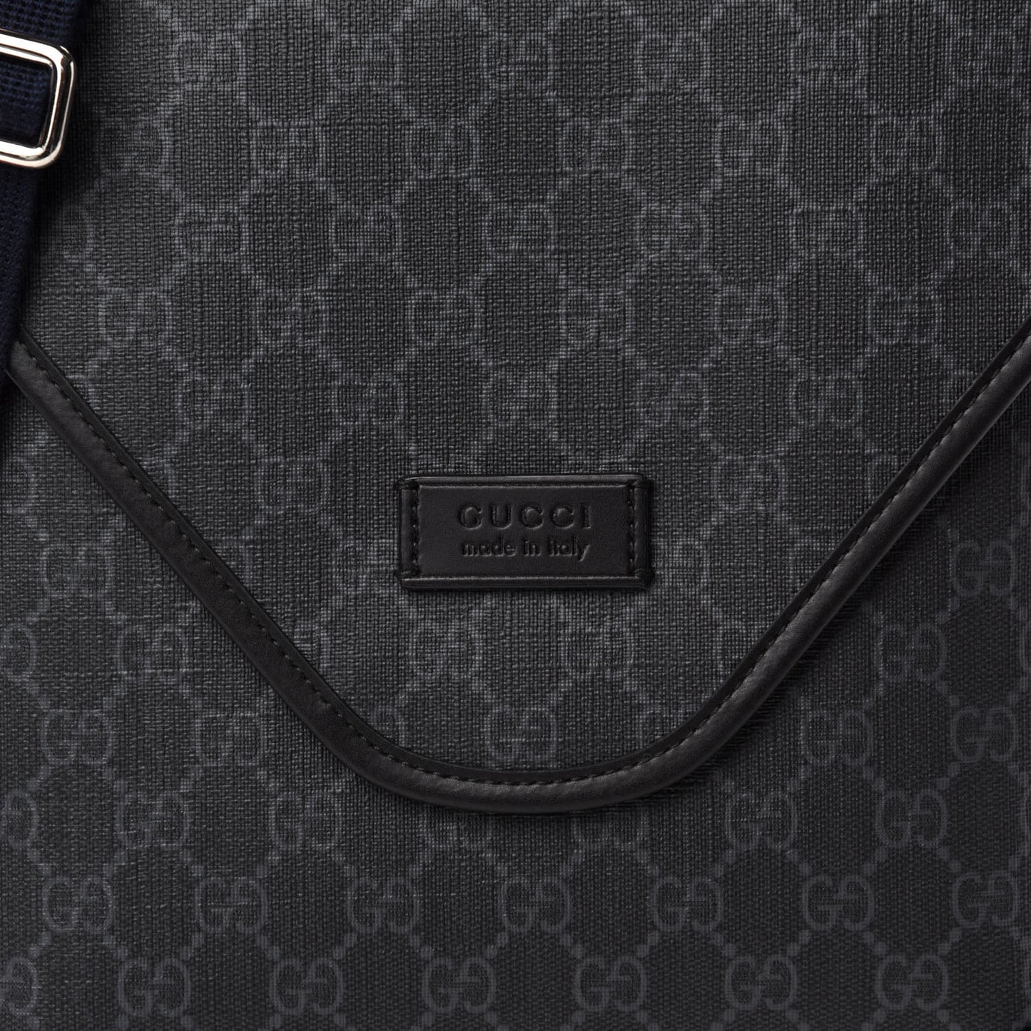 GG Supreme Monogram Web Medium Messenger Bag Black Grey