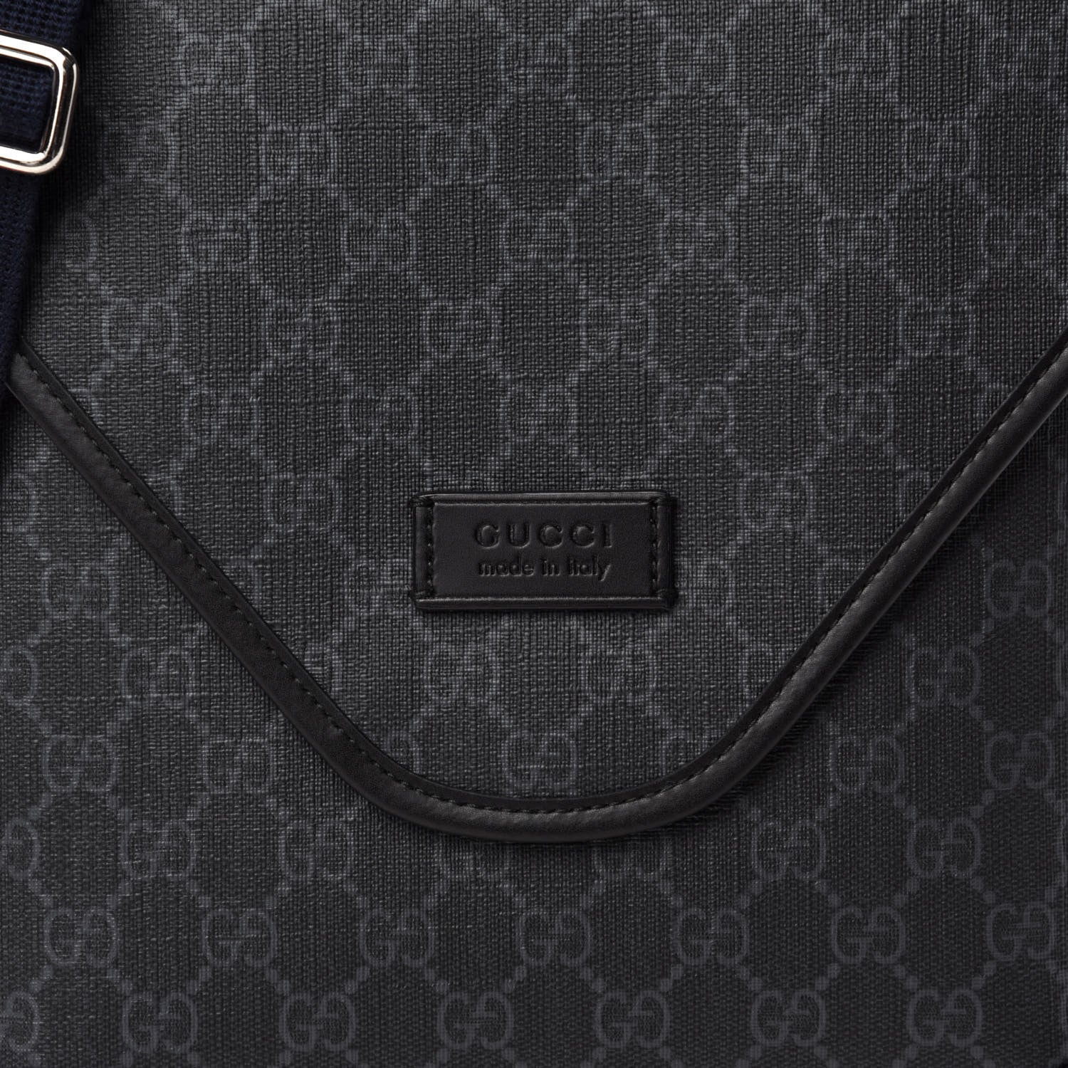 Gucci GG Supreme Monogram Web Medium Messenger Bag Black Grey 10 of 10
