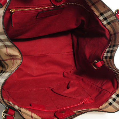 Burberry Haymarket Check Small Canterbury Tote Military Red 5 of 11