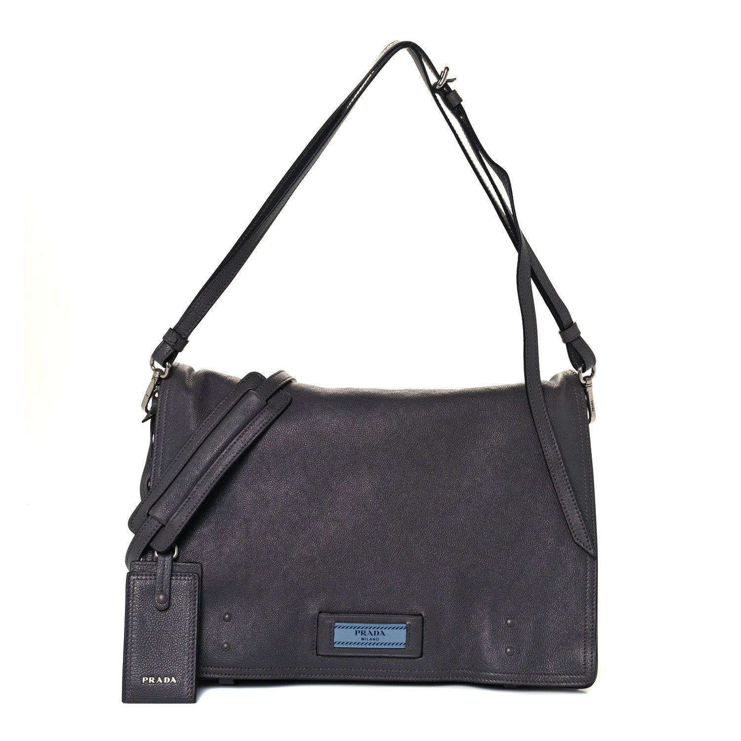 Prada Glace Calf Etiquette Flap Marmo Astrale 1 of 11