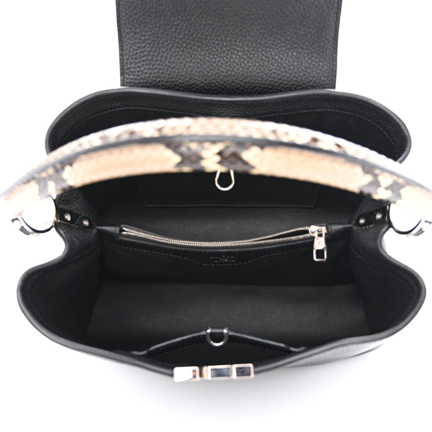 Louis Vuitton Taurillon Snakeskin Capucines MM Black 5 of 12