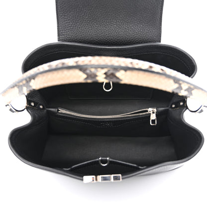 Louis Vuitton Taurillon Snakeskin Capucines MM Black 5 of 12