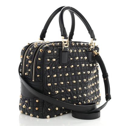 Versace Nappa Barocco Quilted Studded Vanitas Demetra Black 3 of 15