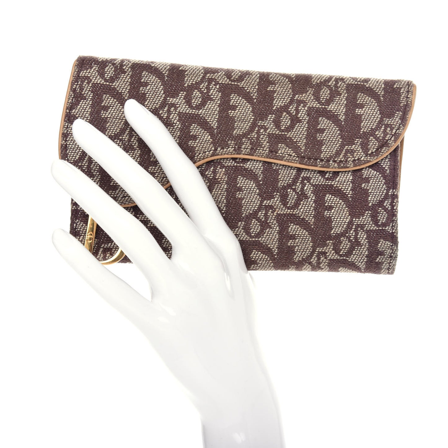 Monogram Saddle Wallet Beige