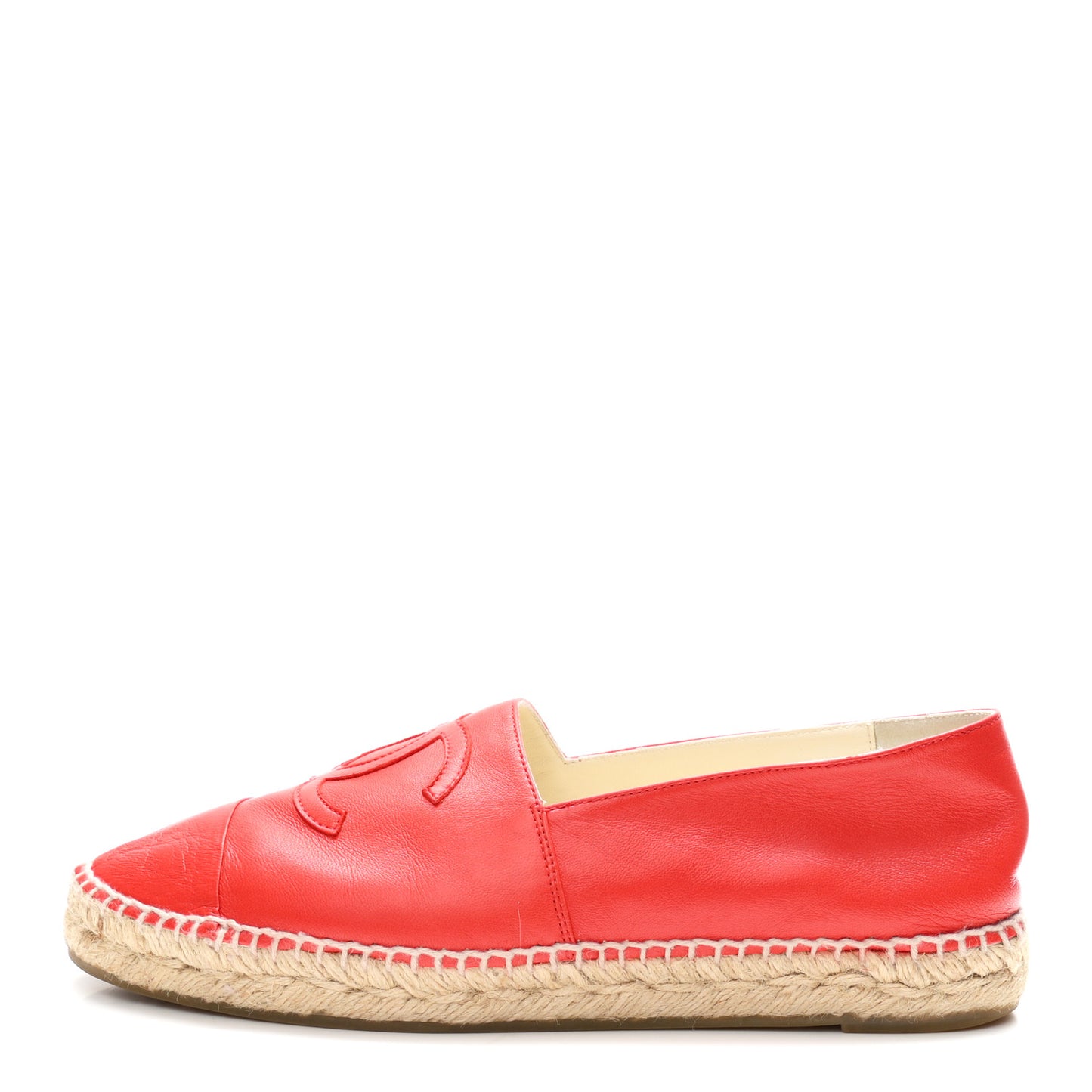 Lambskin CC Espadrilles 41 Red