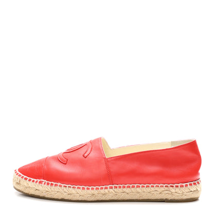 Chanel Lambskin CC Espadrilles 41 Red 1 of 11