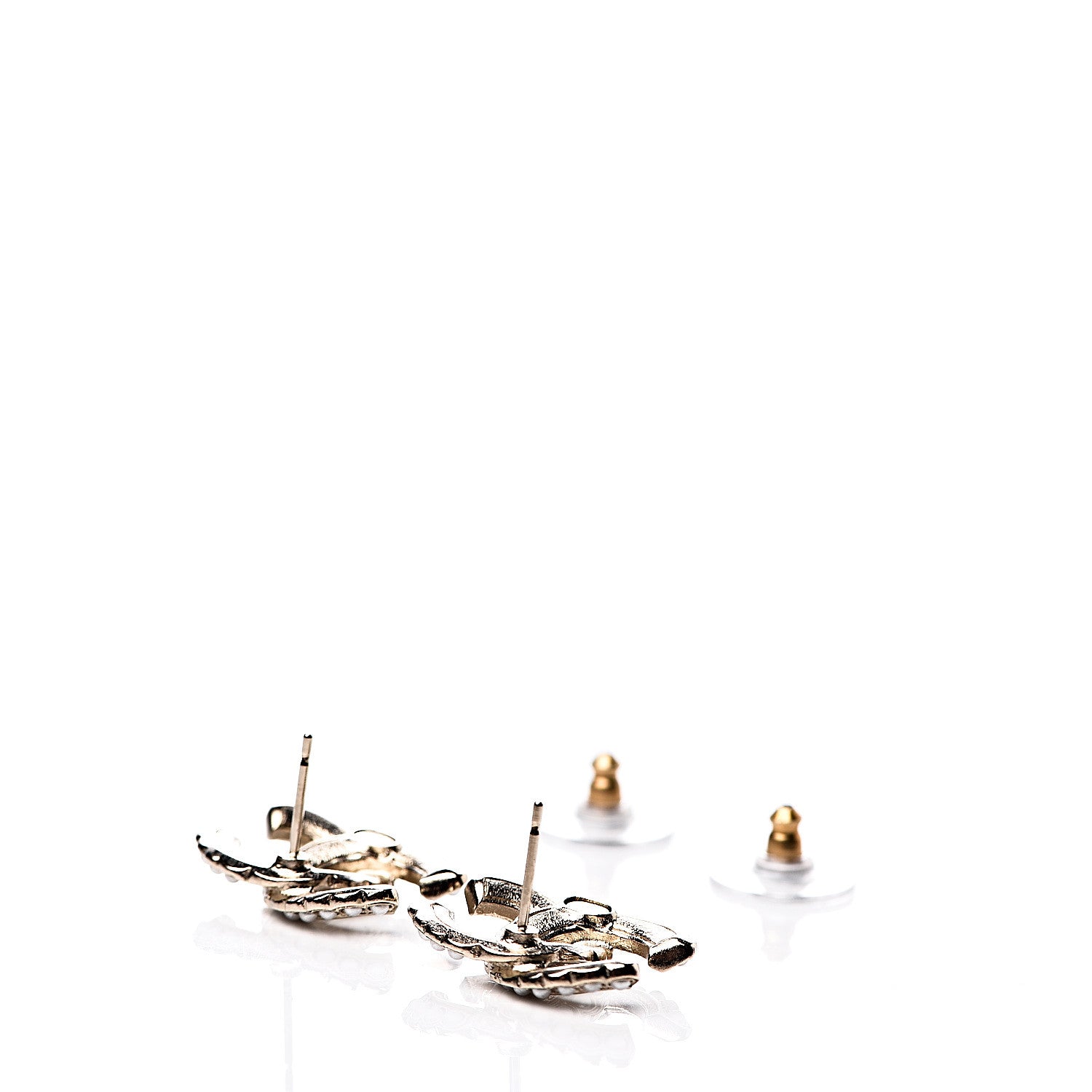 Chanel Pearl Queen of France CC Earrings Gold 4 of 5