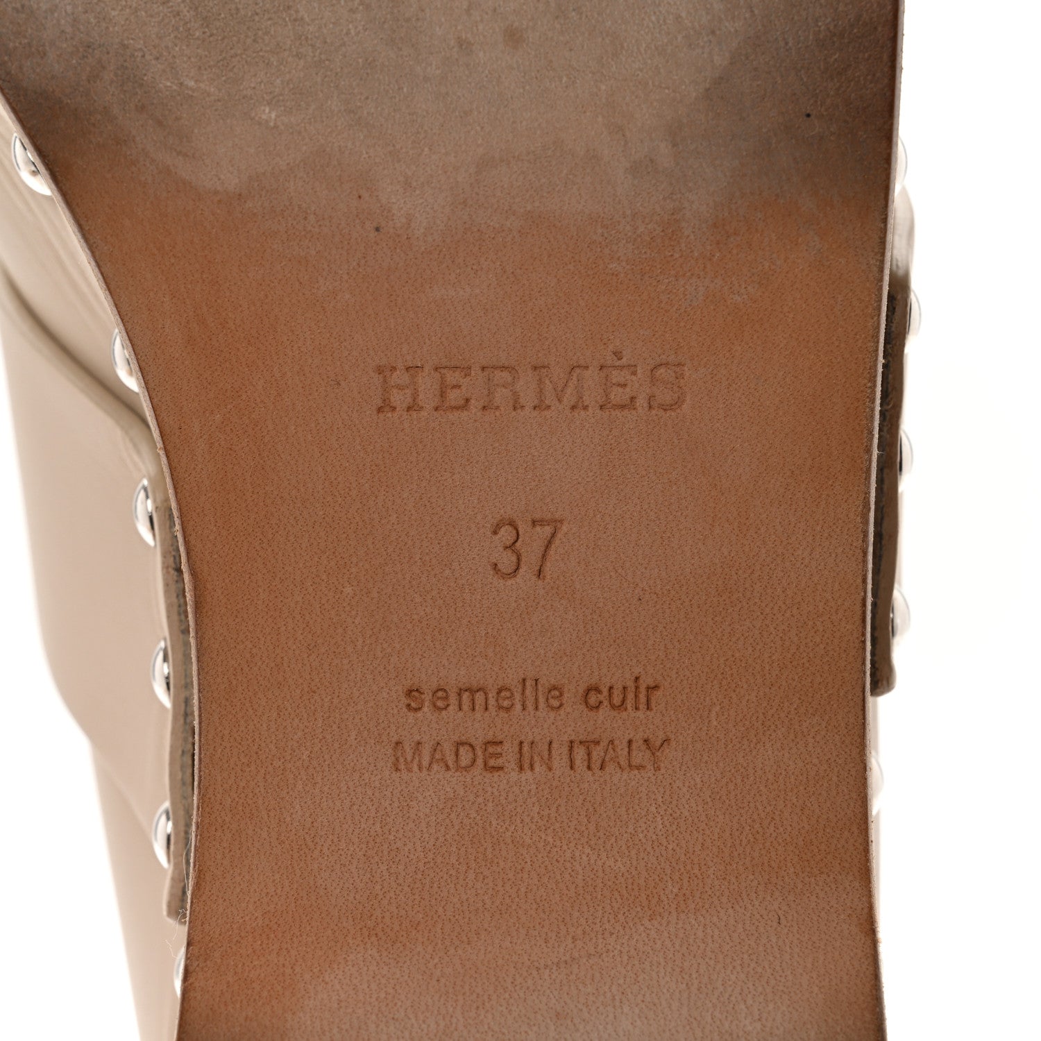 Hermes Calfskin Calya Mules 37 Hetre 7 of 10