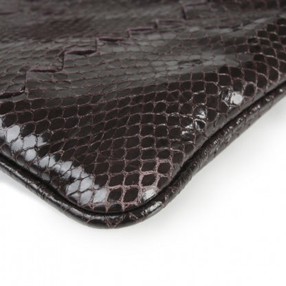 Bottega Veneta Ayers Snakeskin Flat Clutch Plum 6 of 11