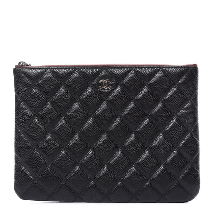 Chanel Caviar Quilted Medium Cosmetic Case Black 1 of 9