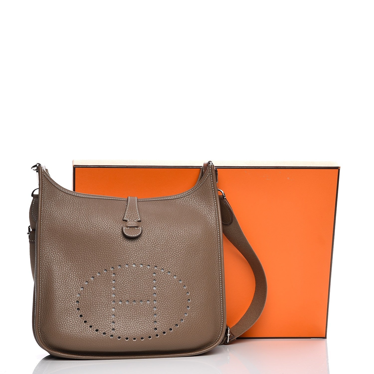 Hermes Taurillon Clemence Evelyne III PM Etoupe 13 of 13