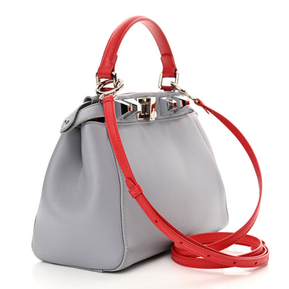 Fendi Nappa Studded Mini Peekaboo Iconic Satchel Grey Multicolor 2 of 11