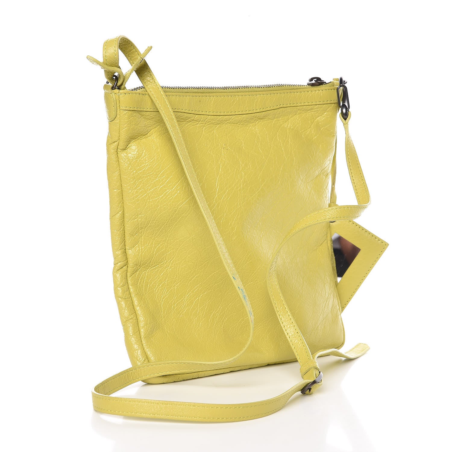 Balenciaga Agneau Classic Hardware Flat Crossbody Jaune Poussin 3 of 13