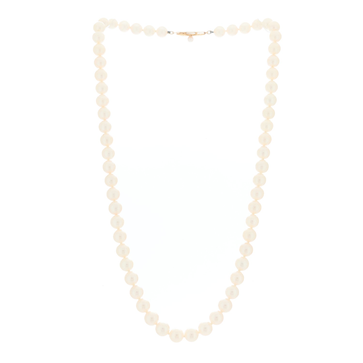 Mikimoto 18K Yellow Gold Akoya Cultured Pearl 6.5-7mm Strand Necklace 3 of 6