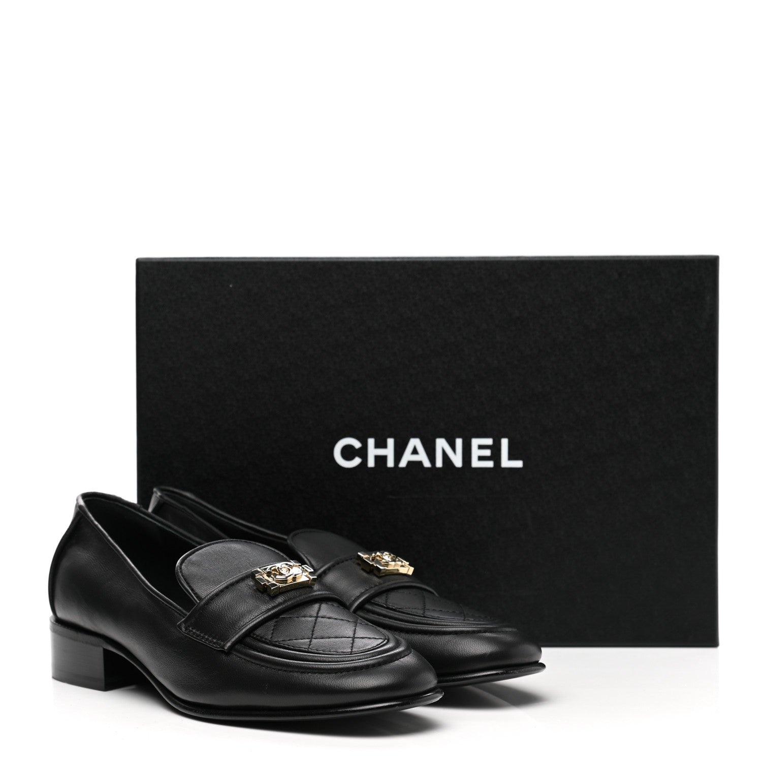 Chanel Lambskin Quilted Boy Loafers 36.5 Black 11 of 11