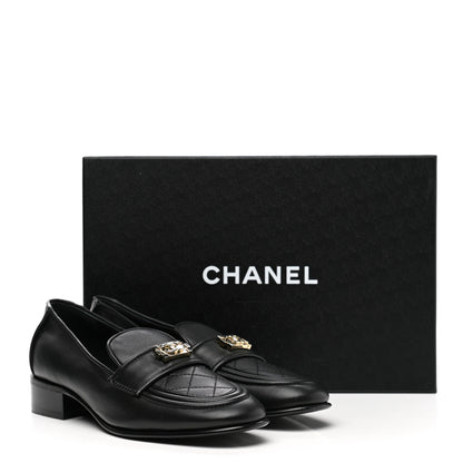 Chanel Lambskin Quilted Boy Loafers 36.5 Black 11 of 11