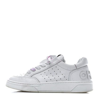 Chanel Calfskin Womens Logo Sneakers 36 White 1 of 8