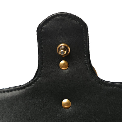 Gucci Velvet Matelasse Mini GG Marmont Shoulder Bag Black 16 of 23