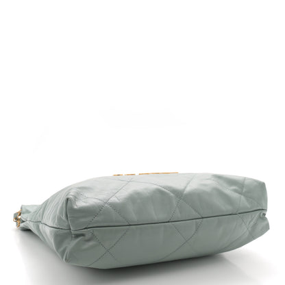 Chanel Shiny Calfskin Quilted Small Chanel 22 Light Blue 5 of 13