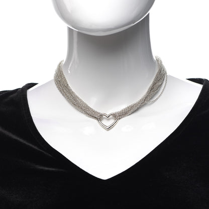 Tiffany Sterling Silver Heart Multi Chain Toggle Necklace 2 of 4