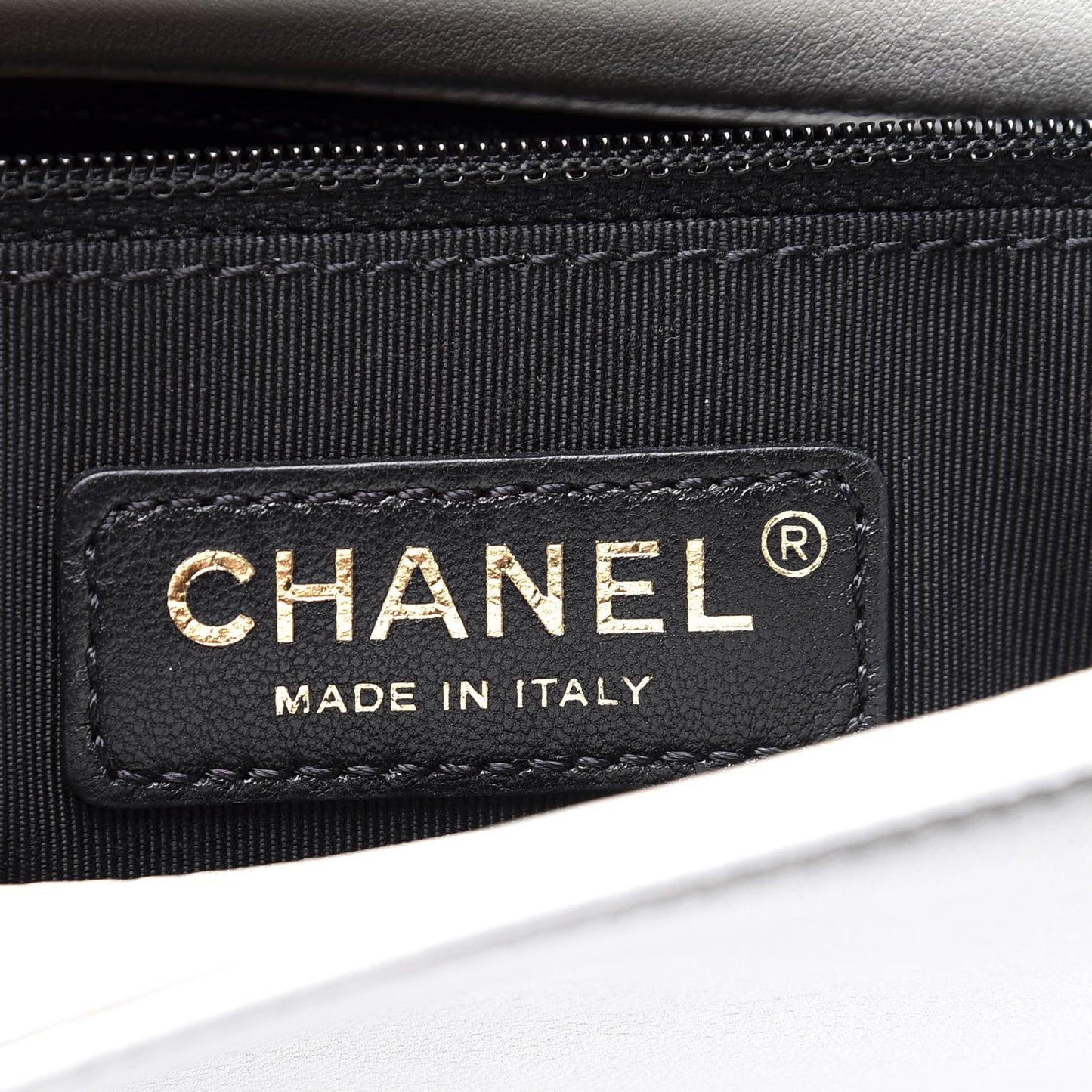 Lambskin Quilted Graphic Medium Flap Black White