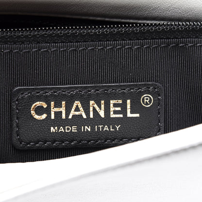Chanel Lambskin Quilted Graphic Medium Flap Black White 5 of 9
