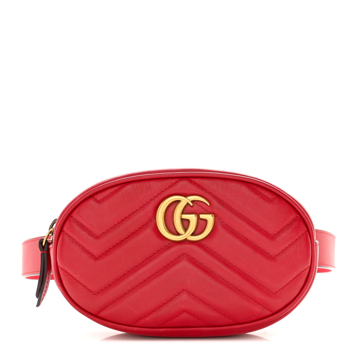 Calfskin Matelasse GG Marmont Belt Bag 85 34 Hibiscus Red
