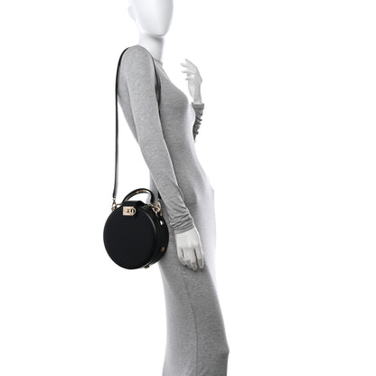 Salvatore Ferragamo Calfskin Round Studio Crossbody Black 2 of 9