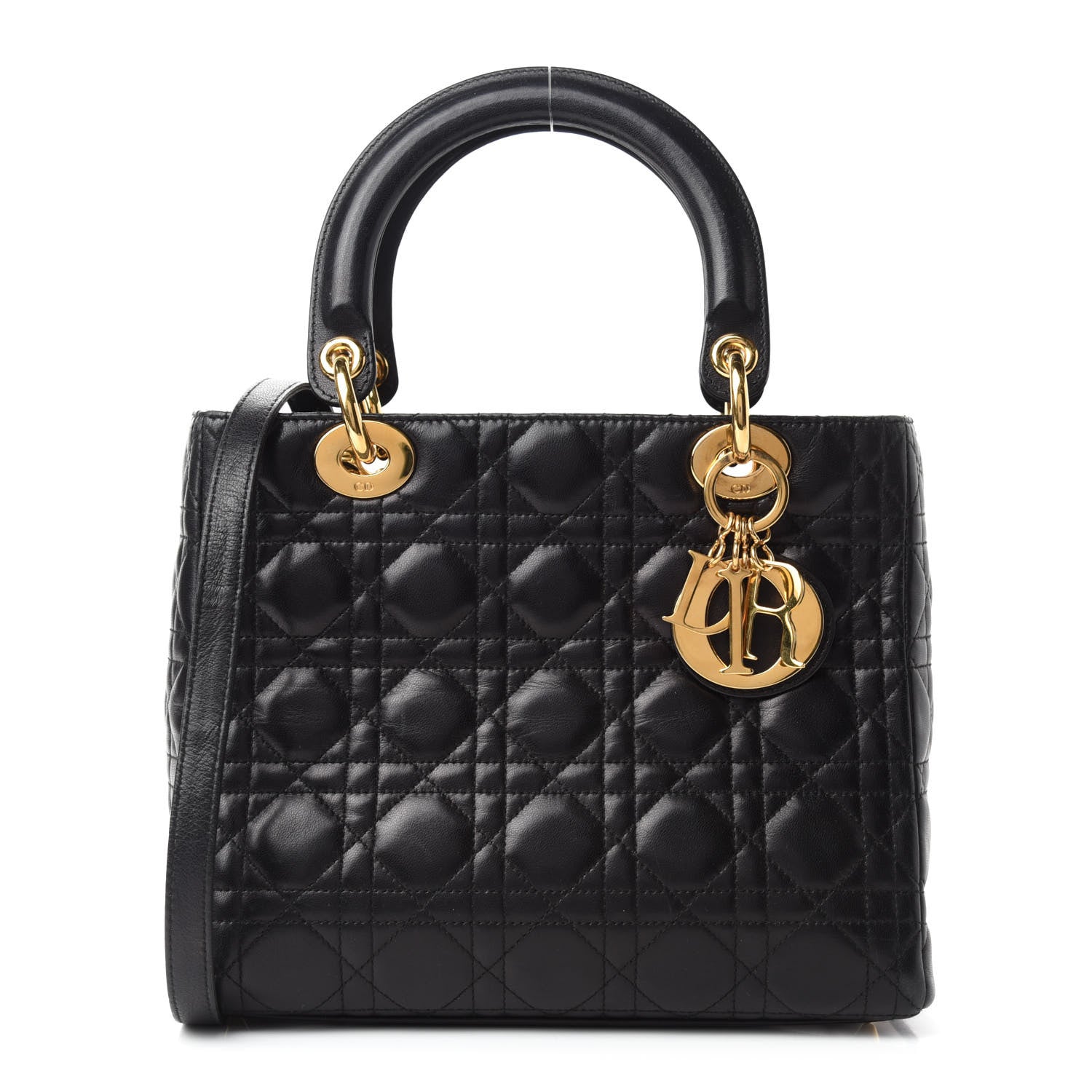 Christian Dior Lambskin Cannage Medium Lady Dior Black 1 of 11
