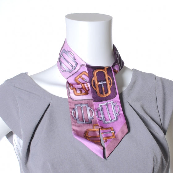 Silk Bouclerie d Attelage Twilly Scarf Purple