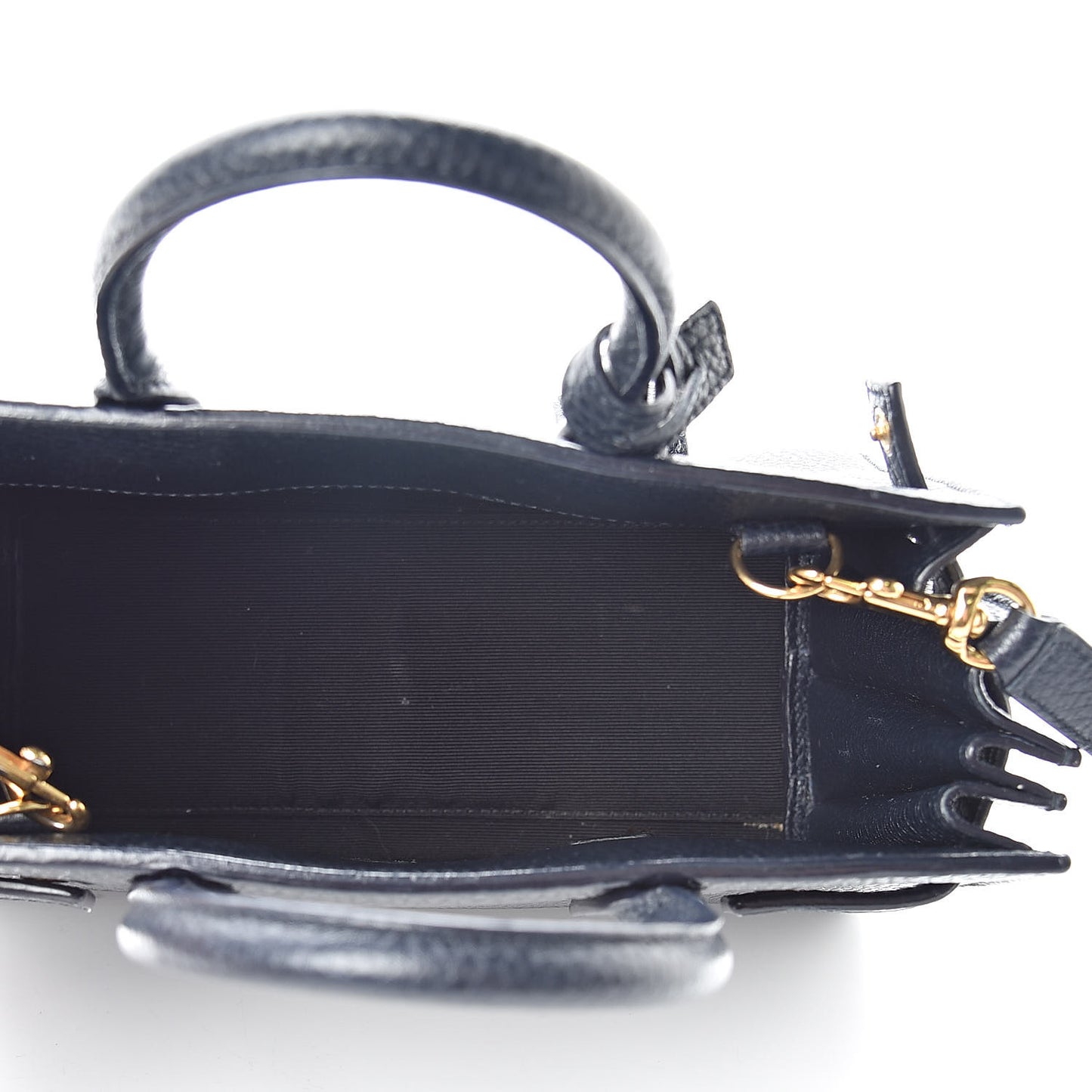 Grained Calfskin Nano Sac De Jour Marine