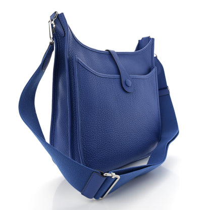 Hermes Taurillon Clemence Evelyne III PM Bleu Royal 3 of 11