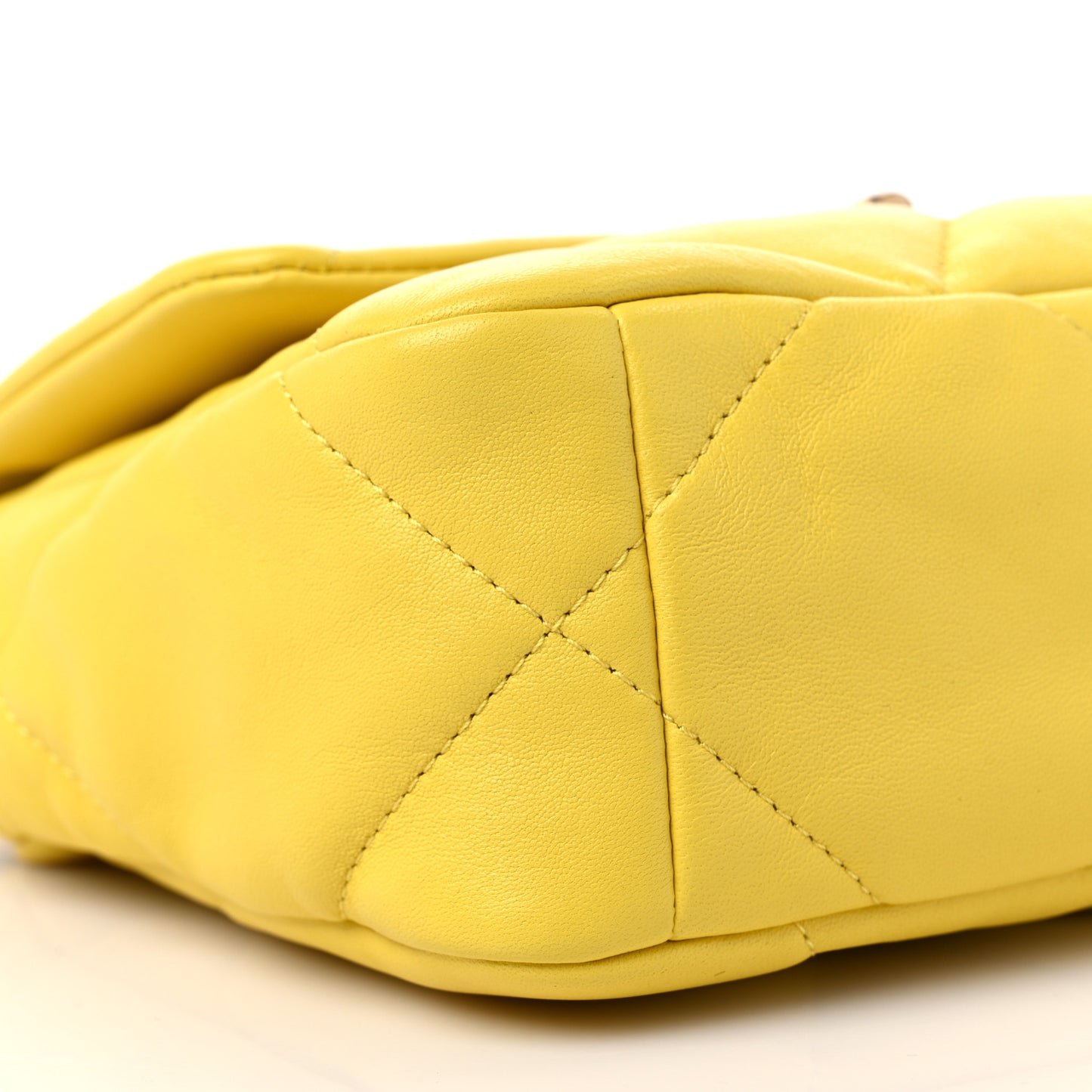 Lambskin Quilted Medium Chanel 19 Flap Yellow