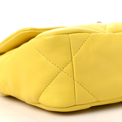Chanel Lambskin Quilted Medium Chanel 19 Flap Yellow 8 of 9