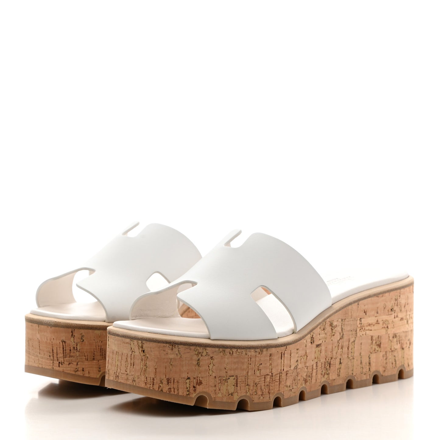 Calfskin Cork Eze 30 Sandals 38 White