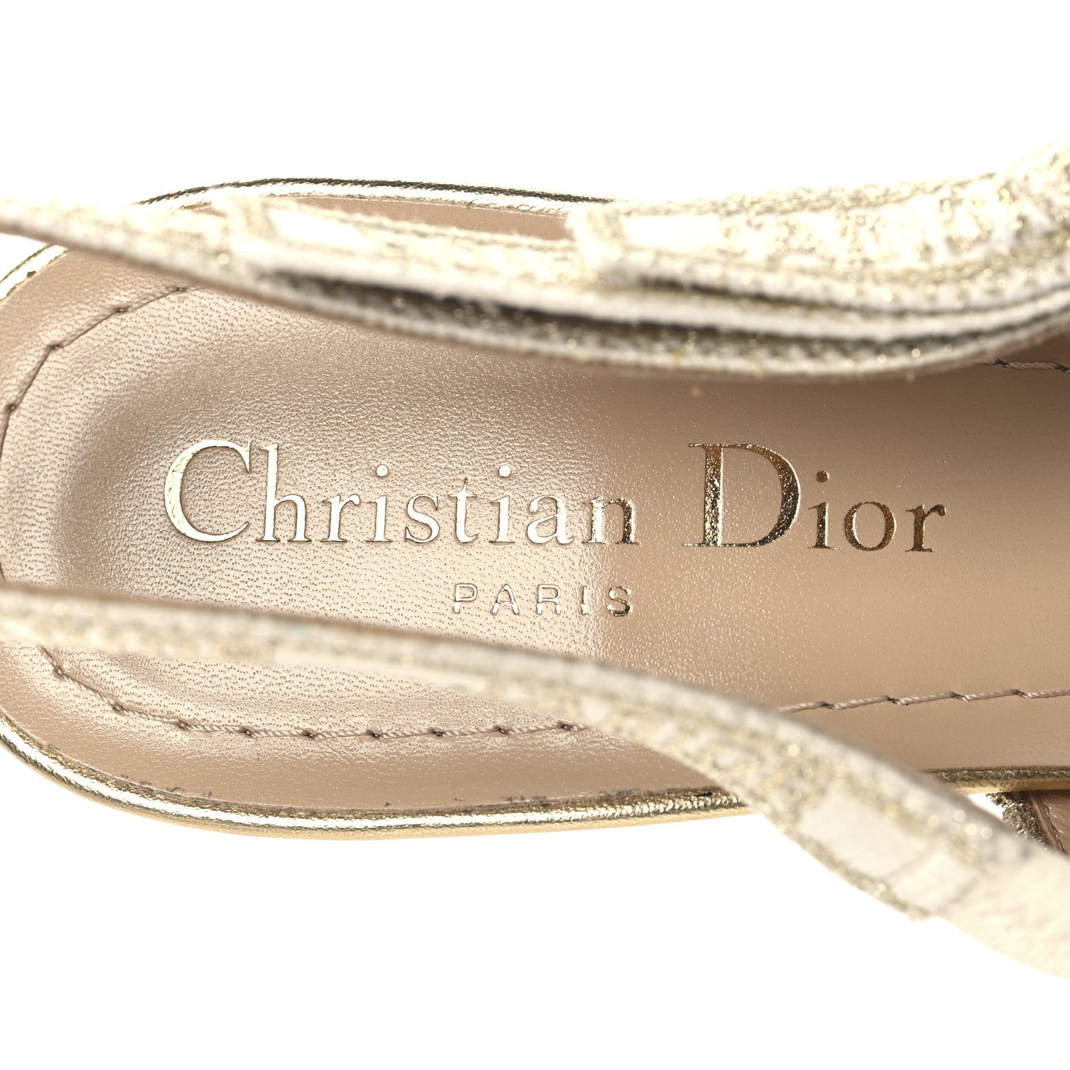 Christian Dior Transparent Metallic Embroidered Mesh Macrame Constantine Embroidered J'Adior Slingback 65mm Pumps 37.5 Pale Gold 9 of 10