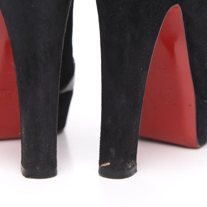 Christian Louboutin Shiny Calfskin Veau Velours Viva Bella 140 Platform Pumps 36.5 Black 12 of 14